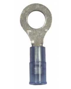 Wire Terminal End; 1/4 Inch Nylon Insulated Ring Terminal; 16-14 Gauge Wire; Pack Of 5
