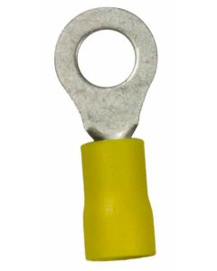 Wire Terminal End; 1/4 Inch Vinyl Insulated Ring Terminal; 12-10 Gauge Wire; Pack Of 25
