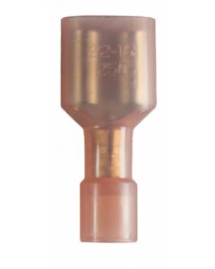 Wire Terminal End; 1/4 Inch Nylon Fully Insulated Female Quick Disconnect; 22-18 Gauge Wire; Pack Of 5
