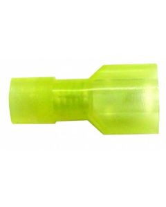 Wire Terminal End; 1/4 Inch Nylon Fully Insulated Male Quick Disconnect; 12-10 Gauge Wire; Pack Of 5

