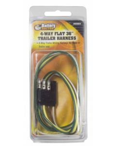 Trailer Wiring Connector; Trailer Side; 4-Way Male Plug; 36 Inch Lead Length
