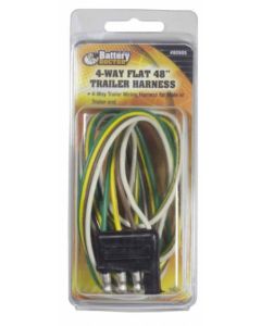 Trailer Wiring Connector; Trailer End; 4-Way Male Plug; 48 Inch Lead Length
