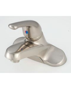 Faucet; Used For Lavatory; Single Piece 4 Inch Deck Mount; Single Lever Blade Handle; Brushed Nickel
