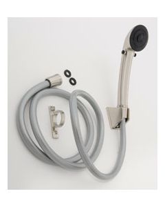 Shower Head; Multi-Purpose; 60 Inch Length Hose; Nickel Plated; Vinyl Hose; With Hose And Head With Bracket
