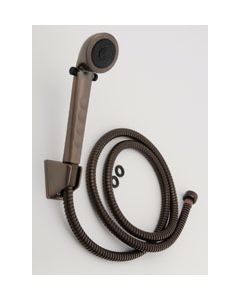 Shower Head; Multi-Purpose; 60 Inch Length Hose; Oil Rub Bronze Coated; Vinyl Hose; With Hose And Head With Bracket
