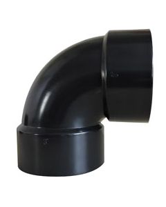 Sewer Waste Valve Fitting; Drain-Waste-Ventilation; 90 Degree Short Turn; 1-1/2 Inch Hub; Drain/ Waste/ Ventilation (DWV); Plastic

