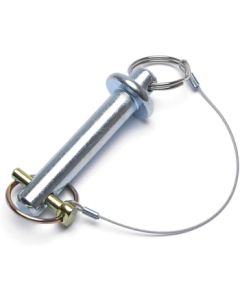 Trailer Hitch Pin; Lynchpin Type; 3/4 Inch Diameter; 4-7/8 Inch Length; With Cable
