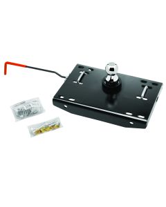 Gooseneck Trailer Hitch Head; Hide-A-Goose; Wide Head; 7500 Pound Weight Carrying/ 30000 Pound Weight Distributing; Powder Coated; Black; With 2-5/16 Inch Forged Heat Treated Ball
