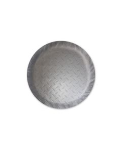 Spare Tire Cover; Fits 25-1/2 Inch Diameter Tires; Diamond Plated Steel Design; Vinyl