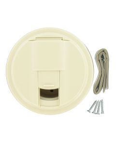 Cable Hatch, Universal Round, Col White, Carded
