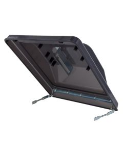 Roof Vent Lid; Replacement Universal Lid For Jensen/ Ventline/ Elixir/ Ventadome Roof Vent; Smoke; Polypropylene; With Mounting Hardware; Bagged Packaging