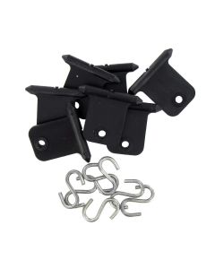 Awning Hanger; Use With Utility Roller Bar; Set of 6; Black; With Hangers and S Hooks
