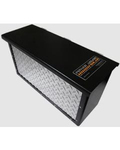 Battery Box; Power Armor DH; Fits Up To Two 6 Volt or 12 Volt Batteries/ Inside Dimensions: 23-7/8 Inch Length x 8-3/16 Inch Width x 13 Inch Height; With Mounting Hardware; Lockable; Powder Coated and Diamond Plate; Black and Silver; Aluminum; With Hold D