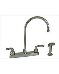 Faucet-8" Metal Kitchen W/ Gsnk Spout & Lever Hdls W/ Spray Chrome
