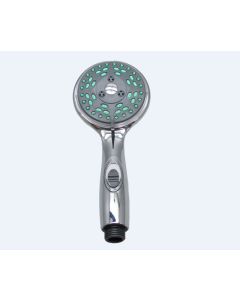 Shower Head; Hand-Held; 5 Function Massage Setting; Without Shut Off Valve; Chrome Plated; Plastic
