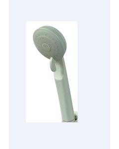 Shower Head; Hand-Held; Single Function Flow Setting; Without Shut Off Valve; White; Plastic
