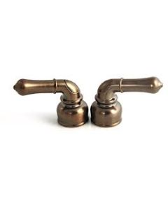 Faucet Handle; Fits All Empire Non-Metallic Faucets; Teapot Handle; Oil Rubbed Bronze Coated; Set Of 2; With Hot And Cold Buttons

