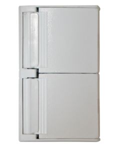 Receptacle Cover; Diamond Group; For Dual Receptacle Slot; White; With Gasket/ Flanged Horizontal Box With Self Closing Flip Lids
