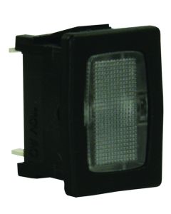 Power Indicator Light; Diamond Group; For Water Heater And Monitor Panels; 0.60 Inch Width x 0.86 Inch Height; 10 Amp/ 14 Volt DC; Clear Lamp; Black
