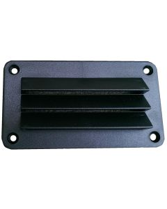 Wall Vent; Dent Vent; Used To Conceal Minor RV Dent; Rectangular; 3 Inch Length x 5 Inch Width; With Fixed Louvers; Black; ABS; With Screws And Butyl Tape
