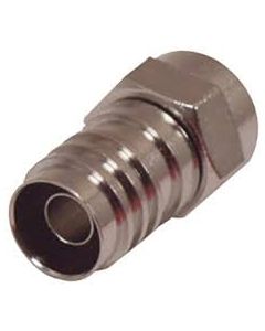 Antenna Cable Connector; F-Connector; Fits RG-59/U Coaxial Cable; Must Be Hex Crimp; Clamshell Package of 2
