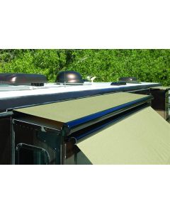 Awning; Ascent; Slide Out Cover; 42 Inch Extension Automatically Extends/ Retracts With The Slide Out; Roof Size Range 84 To 89 Inches; Flange Size Range 89 To 94 Inches; 92 Inch Fabric Width; Solid Black; Vinyl; With Black Weather Cover; With Black Casti