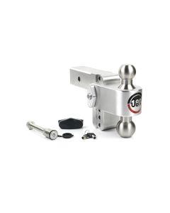 Trailer Hitch Ball Mount; 180 Degree; Fits 2-1/2 Inch Receiver;18500 Gross Trailer Weight; Turnover; Adjustable; Non-Stowable;4 Inch Drop/ 5 Inch Rise; 8000 Pound 2 Inch Ball/ 18500 Pound 2-5/16 Inch Ball; Stainless Steel Dual Ball; With Combo Ball/ Dual 