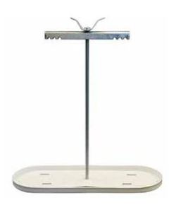Propane Tank Rack; Tray With Hold Down Clamp And 24 Inch Rod; Holds 30 Pound Gas Bottle; White Base
