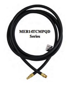 Propane Hose; 1/4 Inch Inside Diameter Propane Feed Hose; 1/4 Inch MNPT x Quick Disconnect Male Nipple; Without Regulator; 72 Inch Length; With Retail Packaging
