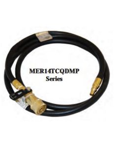 Propane Hose; 1/4 Inch Inside Diameter Propane Feed Hose; Extension Hose For Quick Disconnect Line To RV Appliances; Female Quick Disconnect x 1/4 Inch Quick Disconnect Male With Cap; Without Regulator; 72 Inch Length; With Shut Off Valve; With Retail Pac