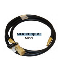 Propane Hose; 1/4 Inch Inside Diameter Propane Feed Hose; Extension Hose For Quick Disconnect Line To RV Appliances; Female Quick Disconnect x 1/4 Inch Quick Disconnect Nipple; Without Regulator; 72 Inch Length; With Shut Off Valve
