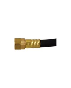 Propane Hose; 1/4 Inch Inside Diameter High Pressure Hose; 3/8 Inch Female Flare Swivel x 3/8 Inch Female Flare Swivel; With Thermal Protection; 24 Inch Length; Thermoplastic And Brass
