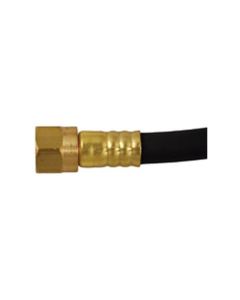 Propane Hose; 1/4 Inch Inside Diameter High Pressure Hose; 3/8 Inch Female Flare Swivel x 3/8 Inch Female Flare Swivel; With Thermal Protection; 36 Inch Length; Thermoplastic And Brass
