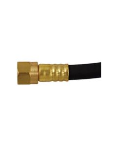 Propane Hose; 1/4 Inch Inside Diameter High Pressure Hose; 3/8 Inch Female Flare Swivel x 3/8 Inch Female Flare Swivel; With Thermal Protection; 72 Inch Length; Thermoplastic And Brass
