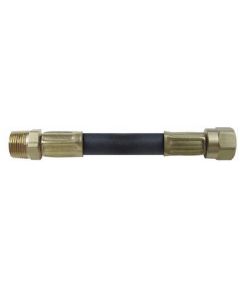 Propane Hose; 3/8 Inch Inside Diameter High Pressure Hose; 1/2 Inch Female Flare Swivel x 3/8 Inch MNPT;; With Thermal Protection; 36 Inch Length; UL/CGA Approved; Thermoplastic And Brass; Packaged
