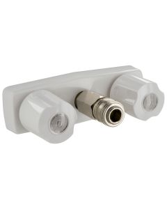 Faucet; Used For Exterior Shower; Replacement Dual Handle Faucet For D&W Inc Spray-Away Unit; 2 Knob; White
