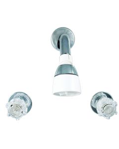 SHOWER VALVE, SHOWER HEAD KIT, 8IN, 2 KNOB, BRASS, CHROME

