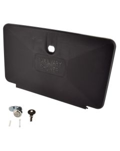 Exterior Shower Door; Replacement For Phoenix Exterior Shower Part Number 377BK; Black; Plastic; With Lock; With Blister Package
