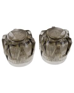 Faucet Handle; Fits Phoenix Brand Faucet; Knob Handle; Smoked Crystal; Acrylic; Set Of 2 With Blister Package; With Hot And Cold Button/ Screws