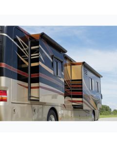 Awning; SOK III; Slide Out Cover; 42 Inch Extension Automatically Extends/ Retracts With The Slide Out; Roof Size Range 142 To 149 Inches; Flange Size Range 147 To 154 Inches; 153 Inch Fabric Width; Solid Black; Vinyl; With Black Deflector And Cover; With