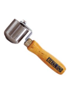 Roof Seam Roller; Use To Compress Roof Membranes For an Effective Seal; Single Fork Curved End Ball Bearing Roller With Handle; Steel Roller; 2-1/2 Inch Wide; Wooden Handle

