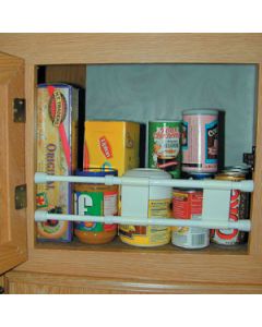 RV Cupboard Double Bar Set - 10in To 17in White
