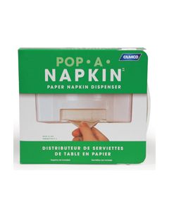 Napkin Holder; Pop-A-Napkin; Horizontal; White; Plastic; Under Cabinet Screw In Mount
