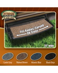 Entry Step Rug; Outrigger ® Radius ™; Wrap Around Hook And Spring; 22 Inch Width; Walnut Brown; Micro-Ribbed Textured; Olefin Fiber; With Shrink-wrap And Sleeve; Single
