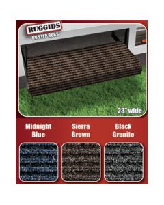 Entry Step Rug; RUGGIDS ™; Mounts Using Zip Ties; 23 Inch Width; Sierra Brown; Olefin Fiber With Solid Rubber Backing; With Shrink-wrap And Label; Single

