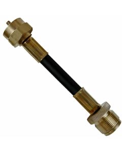 Propane Hose; 3/8 Inch Inside Diameter High Pressure Hose; 3/8 Inch Female Flare Swivel x 3/8 Inch Female Flare Swivel; With Thermal Protection; 60 Inch Length; Thermoplastic And Brass
