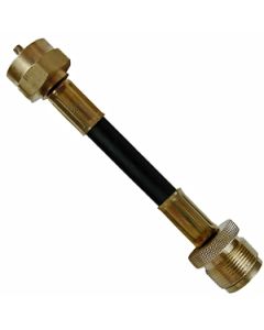 Propane Hose; 3/8 Inch Inside Diameter High Pressure Hose; 3/8 Inch Female Flare Swivel x 3/8 Inch Female Flare Swivel; With Thermal Protection; 144 Inch Length; Thermoplastic And Brass
