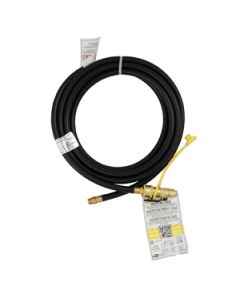 Propane Hose; Propane Feed Hose; Use To Connect Low Pressure Gas Appliance To LPG Cylinder; Quick Disconnect 1/4 Inch FNPT With Cap x 1/4 Inch MNPT; Without Regulator; 144 Inch Length
