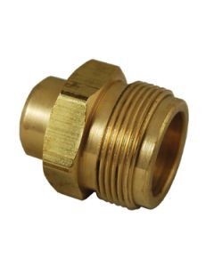 Propane Adapter Fitting; 1/4 Inch FNPT Inlet x 1 Inch-20 MNPT Outlet; Brass; Single; With Plastic Clamshell