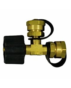 Propane Adapter Fitting; Tee Style; 1-5/16 Inch Female ACME Inlet x 1 Inch-20 MNPT Outlet; Brass; Single
